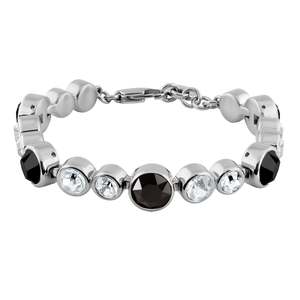Calice Shiny Silver Tennis Bracelet - Black / Crystal