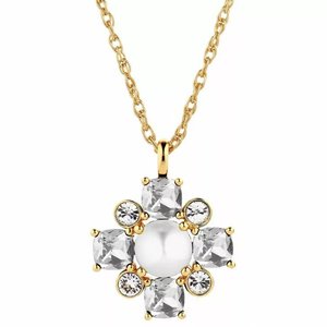 Sassi Gold Necklace - Crystal / White Pearl