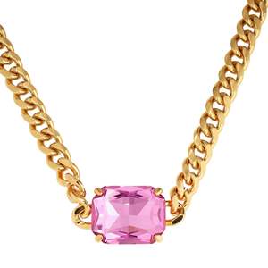 Dyrberg Kern Aw24: Tagona Gold Necklace - Light Rose
