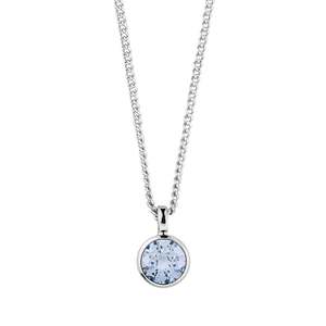 Ette Shiny Silver Necklace - Light Blue