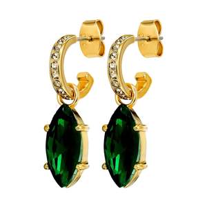 Junipe Gold Earrings - Emerald Green
