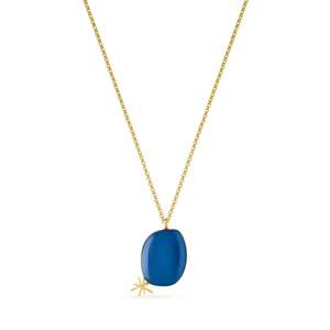 Sapphire Blue: Miro Gold Necklace Blue Pendant