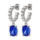Barbara Shiny Silver Earrings - Sapphire