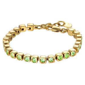 Modern Art Deco Jewellery Collection: Cory Gold Bracelet - Light Green