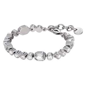 Modern Art Deco Jewellery Collection: Grivna Shiny Silver Bracelet - Crystal