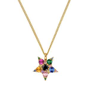 Matariki: Lyra Gold Necklace - Rainbow