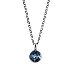 Necklaces: Ette Shiny Silver Necklace - Royal Blue