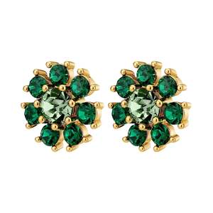 All Earrings: Aude Gold Earrings - Emerald Green
