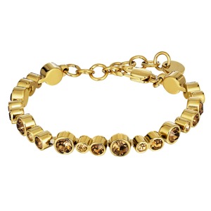 Teresia Gold Tennis Bracelet - Brown Mix