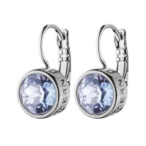 Louise Shiny Silver French Hook Earrings - Light Blue