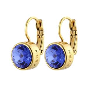 True Blue: Louise Gold French Hook Earrings - Sapphire Blue