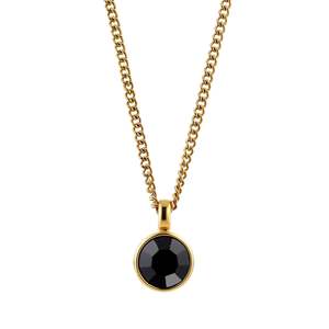 Necklaces: Ette Gold Necklace - Black