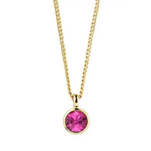 Necklaces: Ette Gold Necklace - Pink