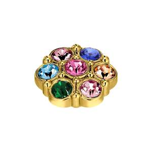 Salma Gold Interchangeable Ring Topper, Rainbow