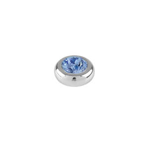 Toppers: Joy Shiny Silver Interchangeable Ring Topper - Light Blue