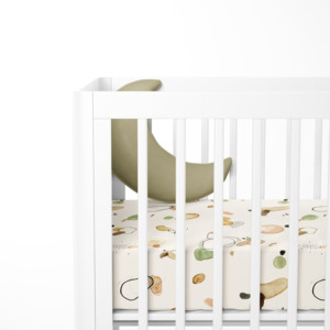 Fitted Cot Sheet | Muslin | Abstract Baby