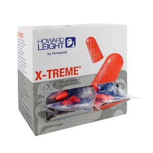 Box - Howard Leight X-Treme Uncorded Ear Plugs (200 Pairs | SLC80 26dB, Class 5)