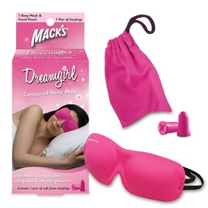 Macks Dreamgirl Sleep Mask with Dreamgirl Earplugs + Pink Travel Pouch