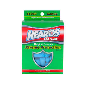 Hearos Original Formulation Xtreme Protection Ear Plugs (NRR 33 | 56 Pairs)