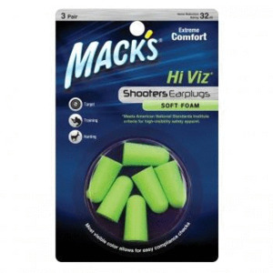 Macks: Macks Shooters Hi Viz Soft Foam Ear Plugs (NRR 32 | 3 Pairs)