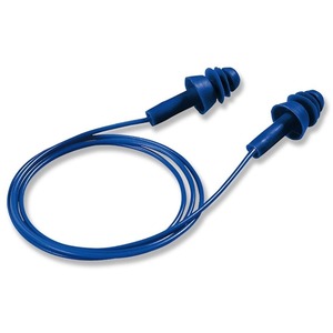 Corded Ear Plugs: Box - Uvex Whisper+ Reusable Metal Detectable Corded Earplugs (50 Pairs | SLC80 22dB, Class 4)