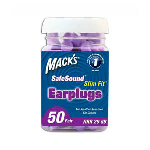 Macks Slim Fit Smaller Soft Foam Ear Plugs (NRR 29 | Bottle of 50 Pairs)