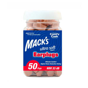 Macks Ultra Soft Foam Ear Plugs (NRR 33 | Bottle of 50 Pairs)