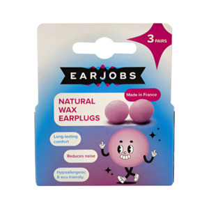Earjobs Natural Wax Ear Plugs (3 Pairs)
