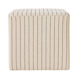 Torino Square Ottoman Alexandra Linen Stripe