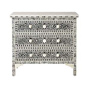 Chest Of Drawers Dressers: Bone Inlay Chest Black