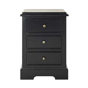 Bedside Tables: Clover 3 Drawer Bedside Table Black