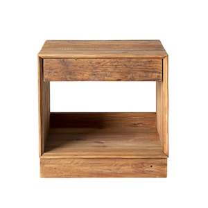 Bedside Tables: Kalise Reclaimed Timber Plinth Bedside Table