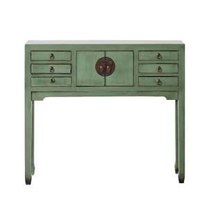 Sansha 2 Door & 6 Drawer Console Table Sage Green