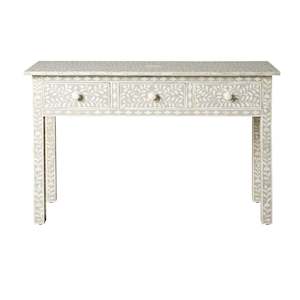 Console Tables: Nora Bone Inlay Console Table Grey