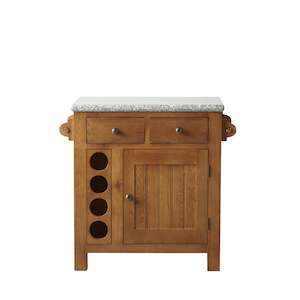 Kitchen Islands Workbenches: Oakford Workbench With Wine Rack - Granite Top 950x580x900mm