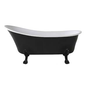 Baths: Alto Black Bath 1700mm with Black Feet Package