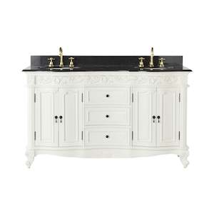 Rosette Granite Top Double Vanity White 1550mm