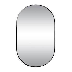 Bathroom Mirrors: Ovale Mirror 100x60cm Matte Black
