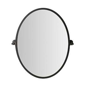 Bathroom Mirrors: Hayden Oval Pivot Mirror Matte Black