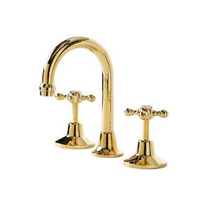 Bathroom Tapware: Oxford Basin Set PVD