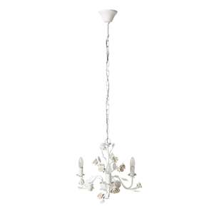 Chandeliers: Ellina White Floral 3 Light Chandelier