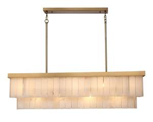 Chandeliers: Aster 9 Light Rectangle Marble Chandelier 120x32cm