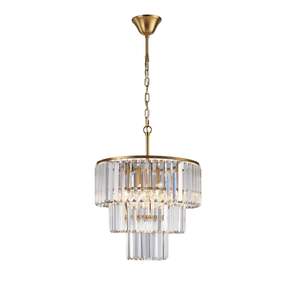 Chandeliers: Edith 3 Light Crystal Chandelier 42x52cm