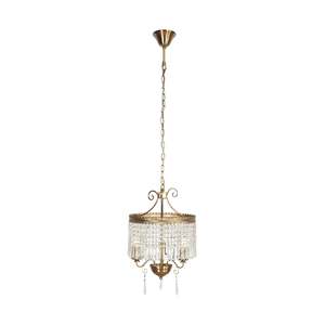 Chandeliers: Phoenix Satin Brass 3 Light Crystal Glass Chandelier