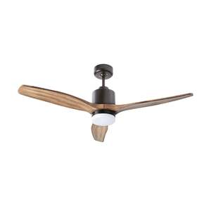 Ceiling Fans: Nadi Indoor DC Ceiling Fan with LED Light & Remote - Black & Ash Wood 122cm