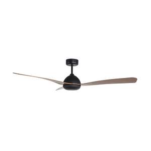 Ceiling Fans: Moreton Indoor/Outdoor DC Ceiling Fan with Remote - Black & Hickory Finish 132cm