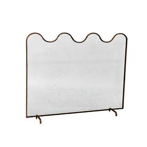 Wave Fire Screen Brass Antique