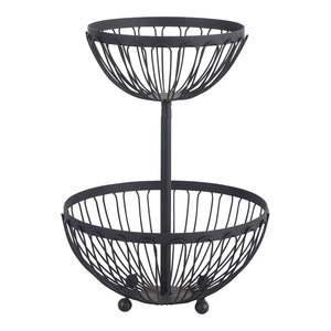 Baskets: Black 2 Tier Fruit Basket 30x43x30cm
