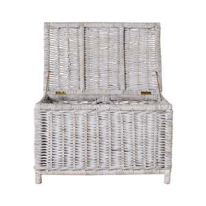 Lorne Blanket Box Large White Wash 78x51x51cm