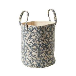 Baskets: Fleurs Indigo Cotton Durry Basket Large 45x40cm